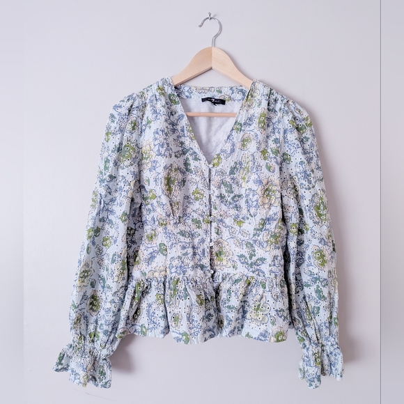 7 For All Mankind Floral Button Up Blouse - Picture 1 of 5